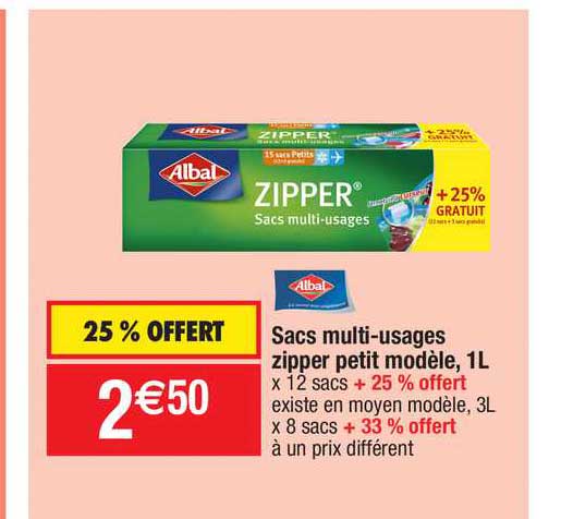 sacs multi-usages zipper petit modèle albal