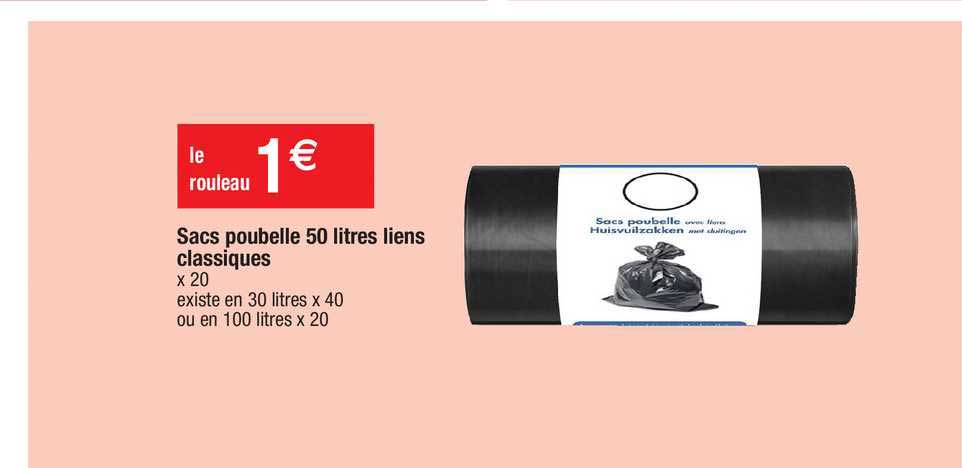 Sacs Poubelle 50 Litres Liens Classiques