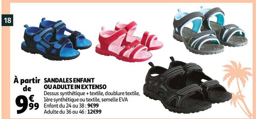 sandales enfant ou adulte in extenso