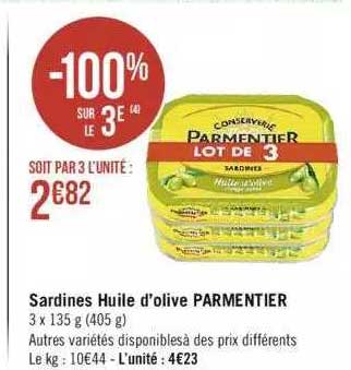 Sardines Huile D'olive Parmentier