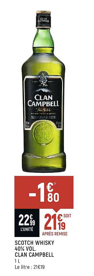 scotch whisky 40% vol. clan campbell