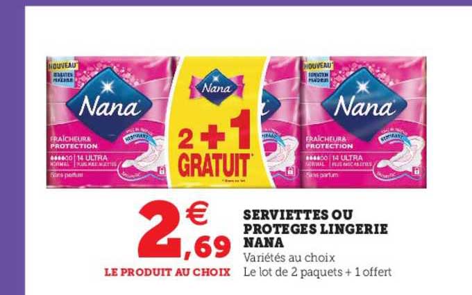 serviettes ou protèges lingerie nana