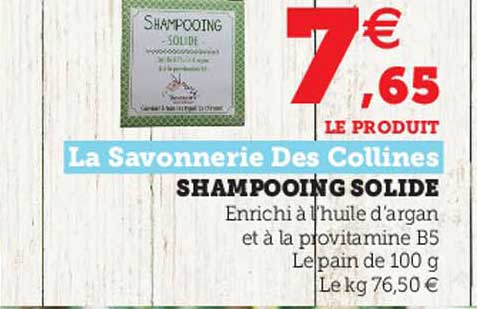 shampooing solide la savonnerie des collines
