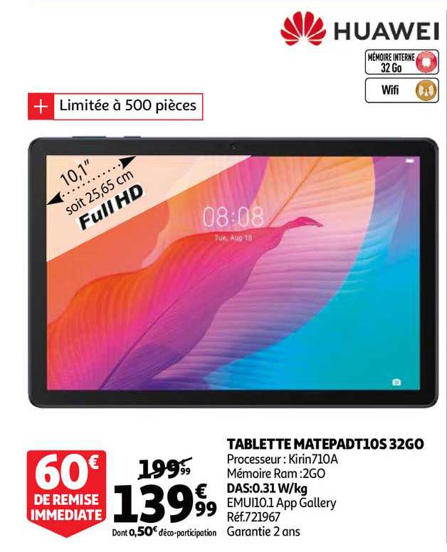 Tablete Matepadt10s 32go Huawei