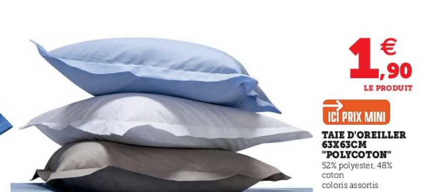 Taie D'oreiller 63 X 63 Cm "polycoton"
