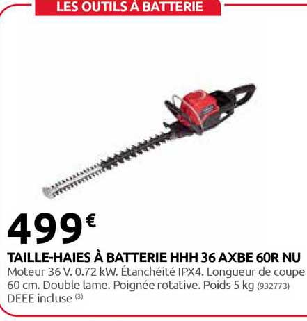 taille-haies à batterie hhh 36 axbe 60r nu