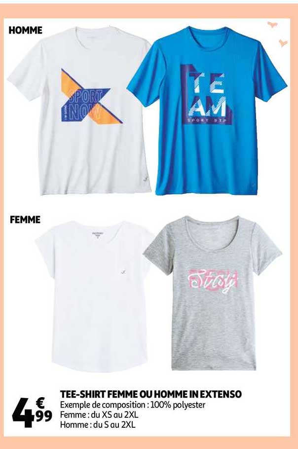 tee-shirt femme ou homme in extenso