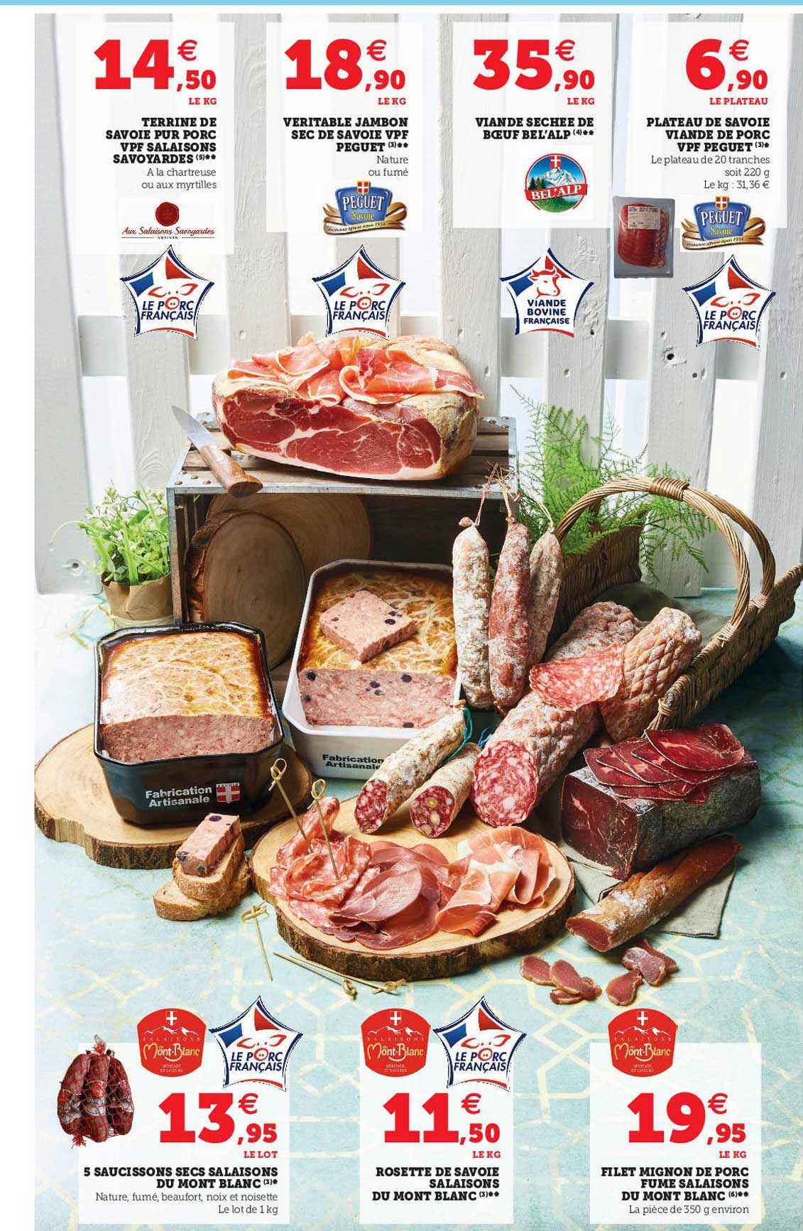 Terrine De Savoie Pur Porc, Véritable Jambon Sec De Savoie, Viande Séchée De Bœuf, Plateau De Savoie Viande De Porc, Saucissons Secs, Rosette De Savoie, Filet Mignon De Porc Fumé