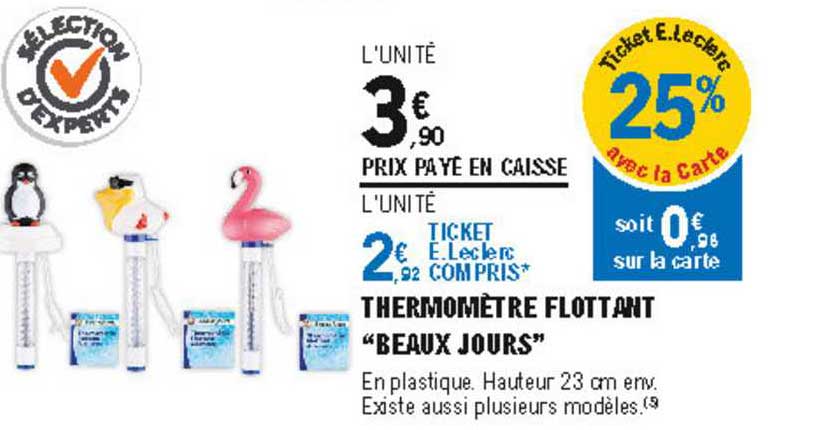 thermomètre flottant "beaux jours"