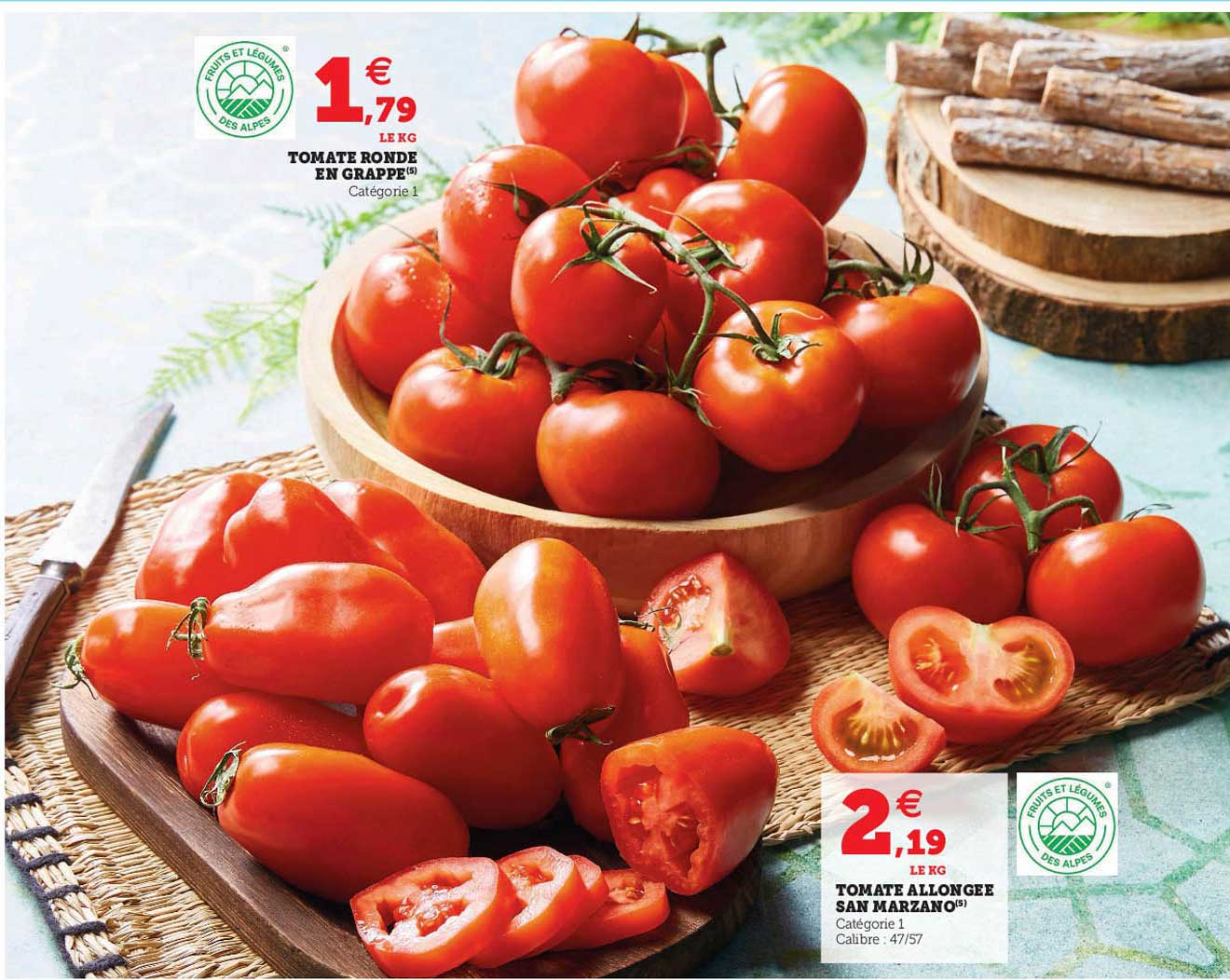 tomate ronde en grappe, tomate allongée san marzano