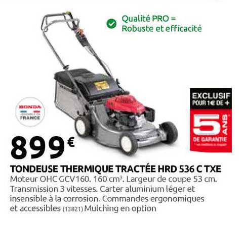 Tondeuse Thermique Tractée Hrd 536 C Txe