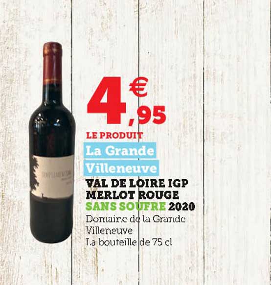 val de loire igp merlot rouge la grande villeneuve
