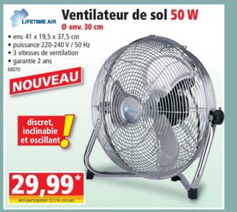 Ventilateur De Sol 50 W Lifetime Air