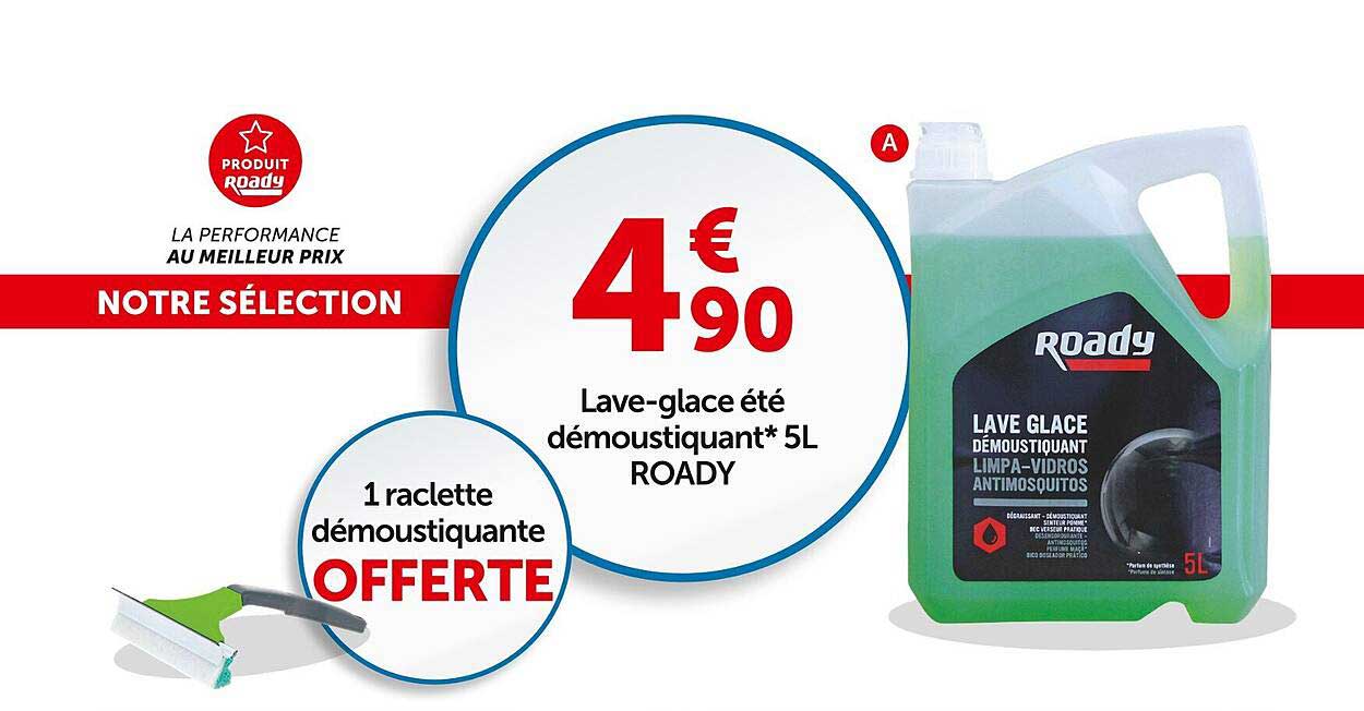 1 raclette démoustiquante, lave-glace été démoustiquant 5l roady
