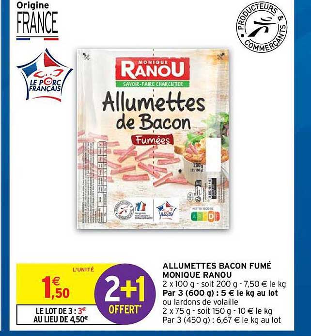 allumettes bacon fumé monique ranou