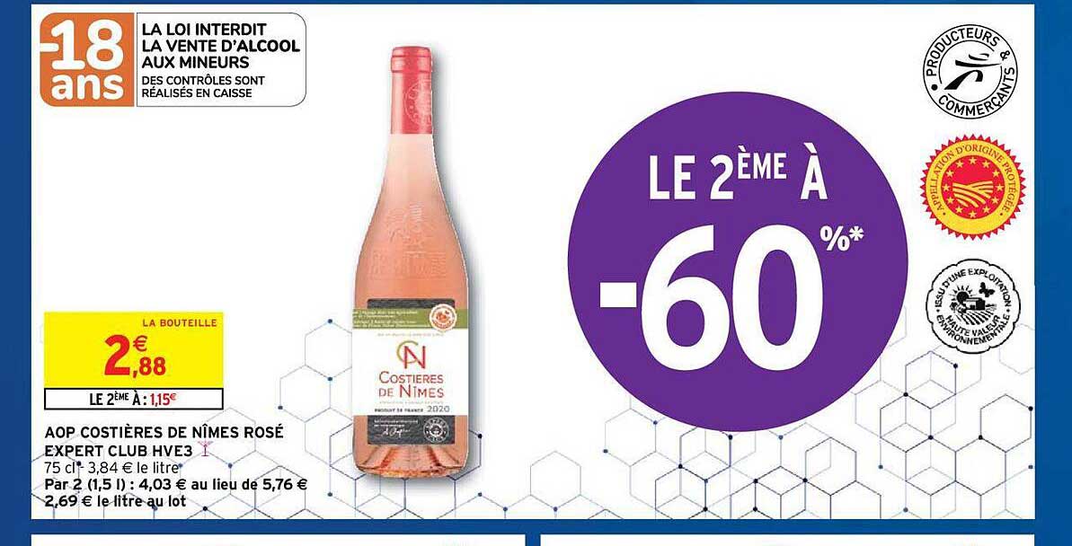 aop costières de nîmes rosé expert club hve3