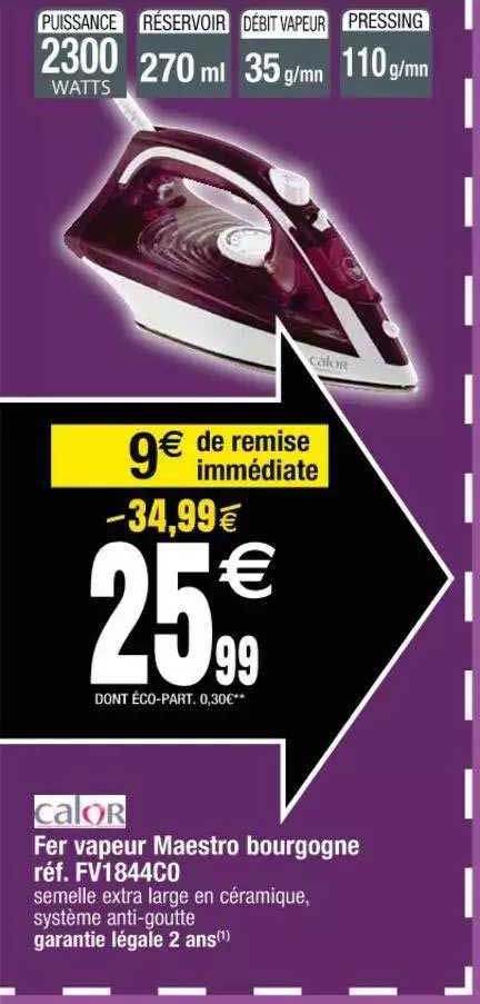 fer vapeur maestro bourgogne calor