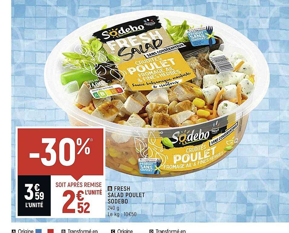 fresh salad poulet sodebo