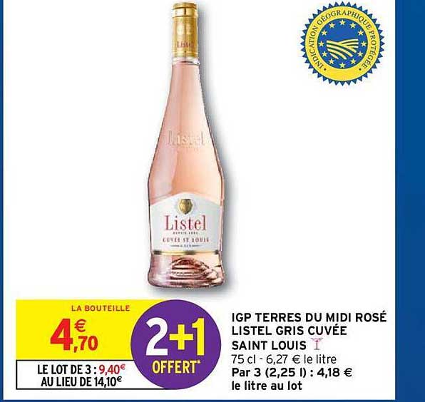 igp terres du midi rosé listel gris cuvée saint louis