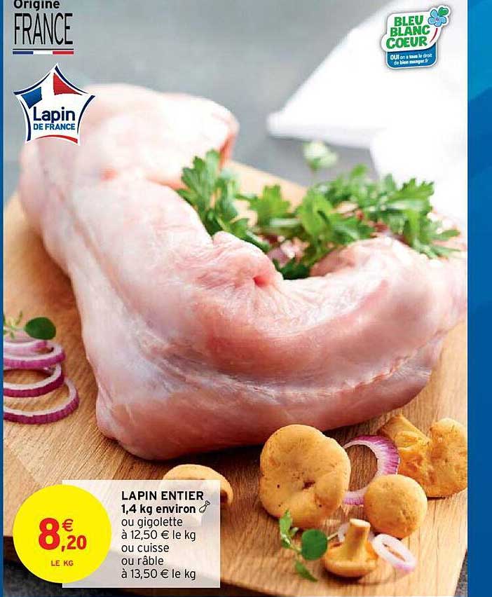 lapin entier 1,4 kg environ