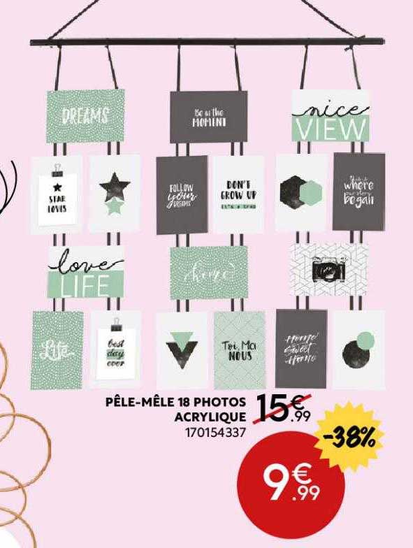 pêle-mêle 18 photos acrylique