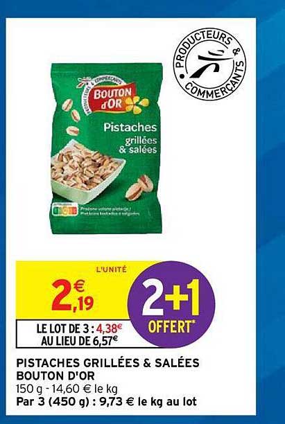 Pistaches Grillées & Salées Bouton D'or