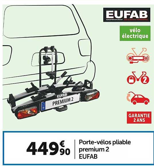 porte-vélos pliable premium 2 eufab