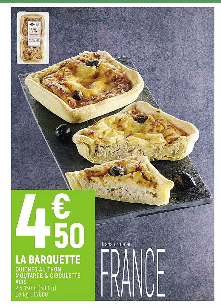 quiche au thon moutarde & ciboulette agis