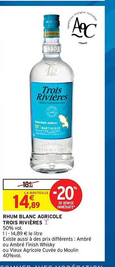 rhum blanc agricole trois rivières