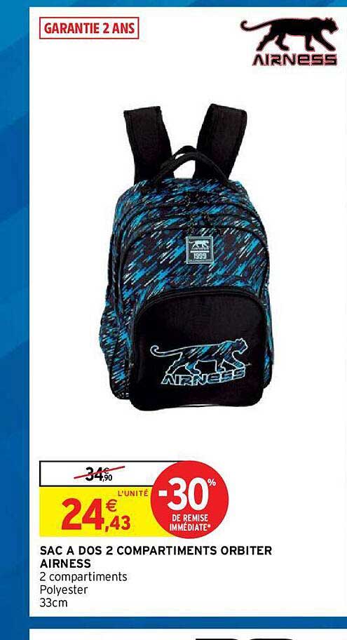 sac à dos 2 compartiments orbiter airness