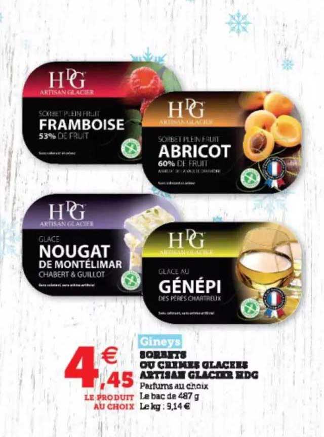 sorbets ou crèmes glacées artisan glacier kdg