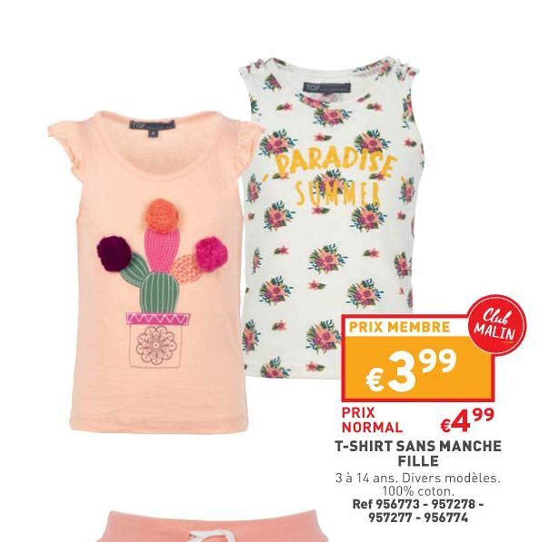 t-shirt sans manche fille