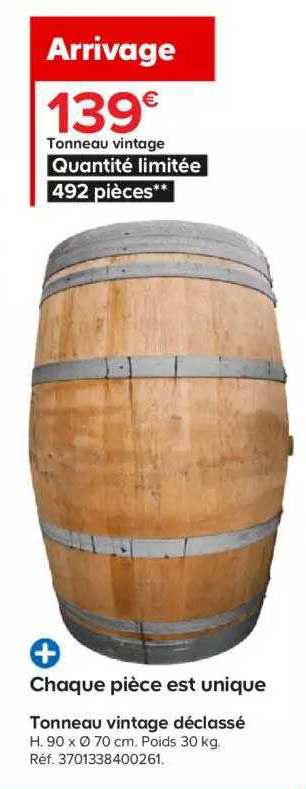 tonneau vintage déclassé