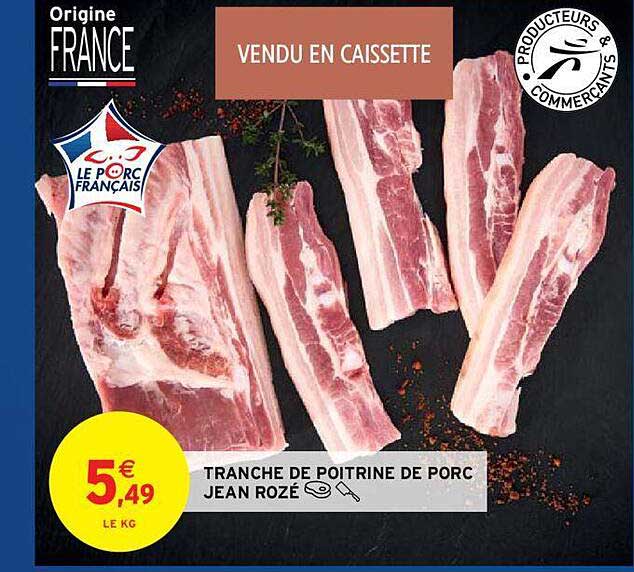 tranche de poitrine de porc jean rozé