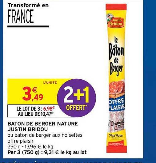 bâton de berger nature justin bridou