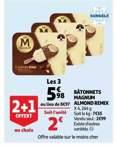 bâtonnets magnum almond remix