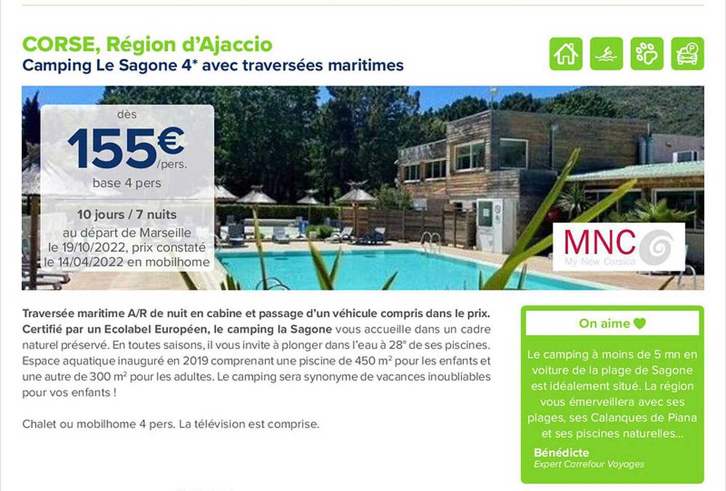 camping le sagone 4* avec traversées maritimes