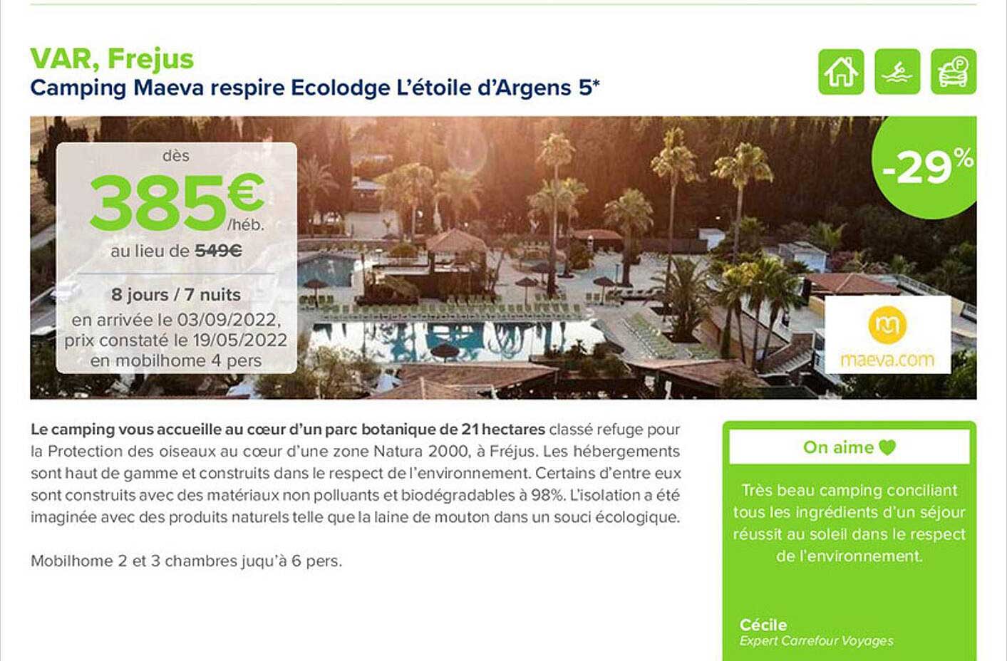 camping maeva respire ecolodge l'étoile d'argens 5*