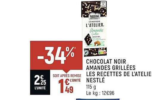 chocolat noir amandes grillées les recettes de l'atelier nestlé