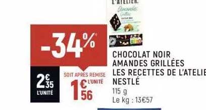 chocolat noir amandes grillées les recettes de l'atelier nestlé