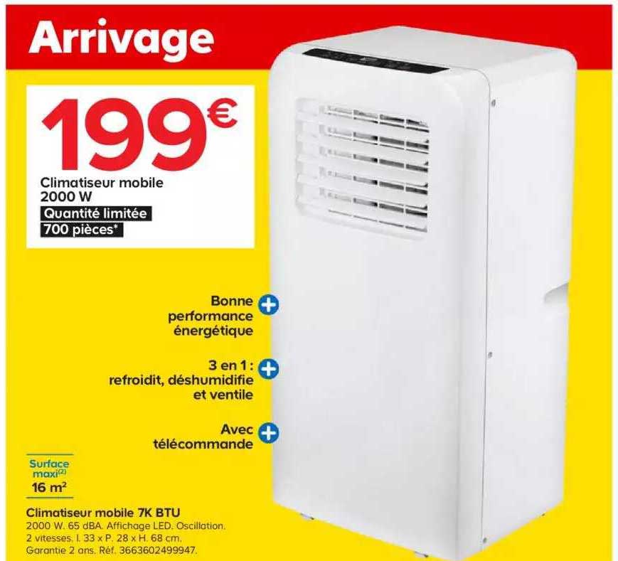 Climatiseur Mobile 2000 W