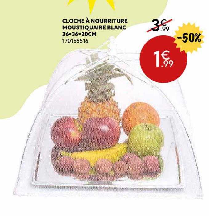 cloche à nourriture moustiquaire blanc