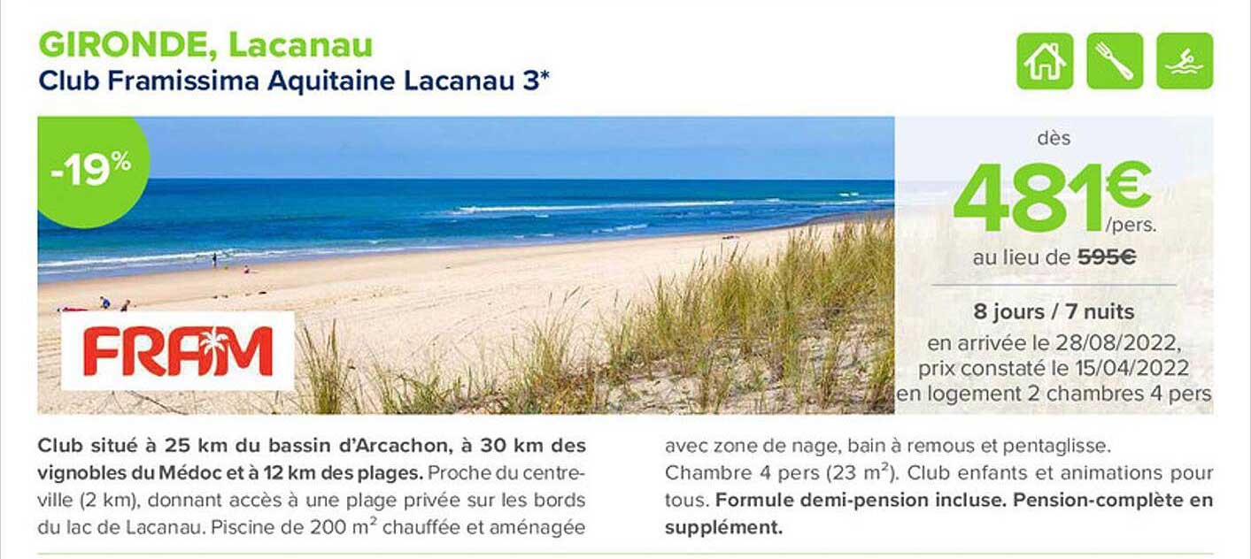 club framissima aquitaine lacanau 3*