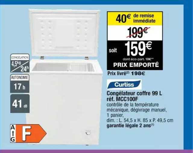 Congélateur Coffre 99 L Curtiss