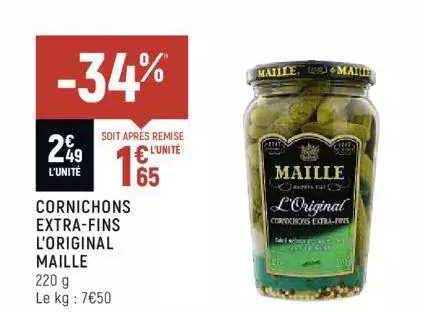 cornichons extra-fins l'original maille