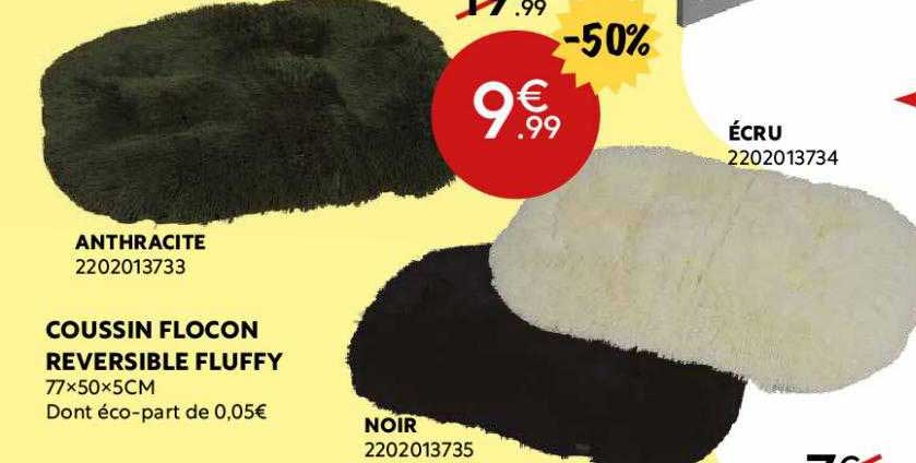 coussin flocon reversible fluffy