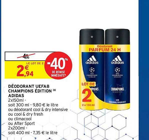 déodorant uefa8 champions édition adidas