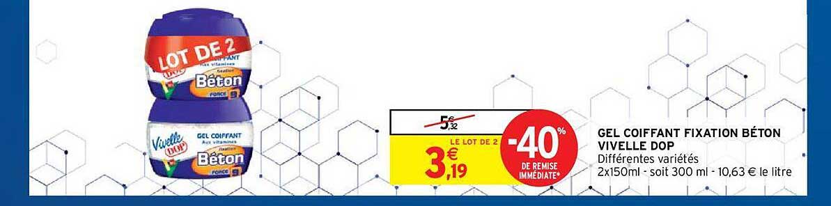 gel coiffant fixation béton vivelle dop