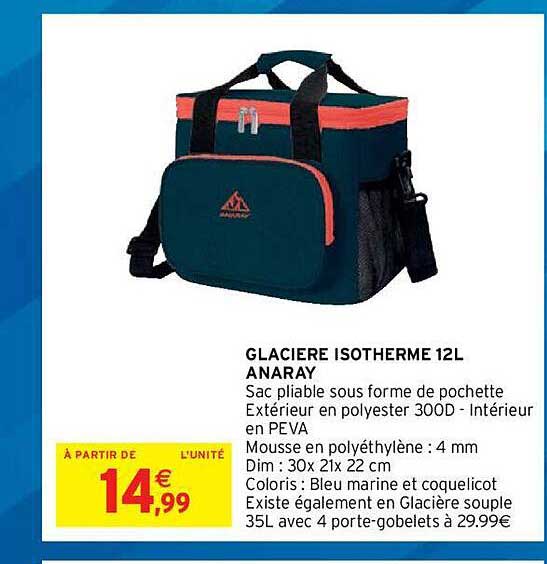 glacière isotherme 12l anaray
