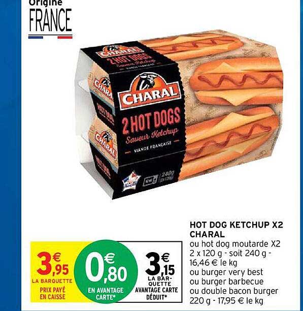 hot dog ketchup x 2 charal